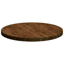 Bordplade Mørk Brun Ø 80 x 4 cm Massivt Eg Træ