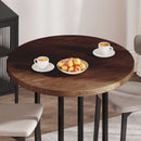 Bordplade Mørk Brun Ø 90 x 4 cm Massivt Eg Træ