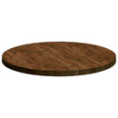 Bordplade Mørk Brun Ø 90 x 4 cm Massivt Eg Træ