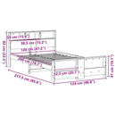 Sengestel med hylde Voks brun 120 x 200 cm Massivt fyrretræ