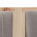 Polstret sengegavl med hovedgærde Brun 150 cm Massiv fyrretræ