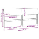 Polstret sengegavl Mørkegrå 180 cm Massiv fyrretræ