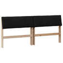 Polstret sengegavl Sort 180 cm Massiv fyrretræ