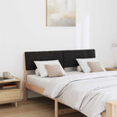 Polstret sengegavl Sort 140 cm Massiv fyrretræ
