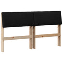 Polstret sengegavl Sort 140 cm Massiv fyrretræ