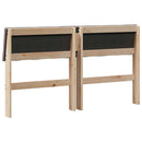 Polstret sengegavl Gråbrun 140 cm Massiv fyrretræ