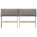 Polstret sengegavl Gråbrun 140 cm Massiv fyrretræ