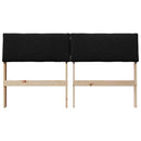 Polstret sengegavl Sort 135 cm Massiv fyrretræ