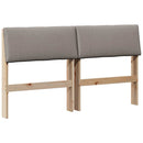 Polstret sengegavl Gråbrun 135 cm Massiv fyrretræ