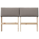 Polstret sengegavl Gråbrun 120 cm Massiv fyrretræ