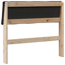 Polstret sengegavl Sort 90 cm Massiv fyrretræ