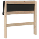 Polstret sengegavl Sort 80 cm Massiv fyrretræ