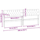 Polstret sengegavl Lysegrå 200 cm Massiv fyrretræ