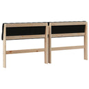 Polstret sengegavl Sort 180 cm Massiv fyrretræ