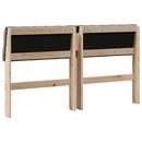 Polstret sengegavl Gråbrun 160 cm Massiv fyrretræ