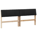 Polstret sengegavl Sort 180 cm Massiv fyrretræ