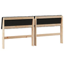 Polstret sengegavl Sort 180 cm Massiv fyrretræ