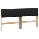 Polstret sengegavl Sort 160 cm Massiv fyrretræ