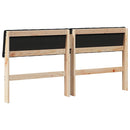 Polstret sengegavl Sort 160 cm Massiv fyrretræ