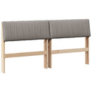 Polstret sengegavl Gråbrun 160 cm Massiv fyrretræ