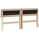 Polstret sengegavl Gråbrun 160 cm Massiv fyrretræ