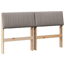 Polstret sengegavl Gråbrun 140 cm Massiv fyrretræ