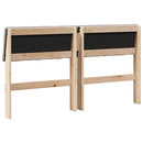 Polstret sengegavl Gråbrun 140 cm Massiv fyrretræ
