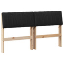 Polstret sengegavl Sort 135 cm Massiv fyrretræ