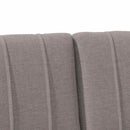 Polstret sengegavl Gråbrun 135 cm Massiv fyrretræ