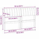 Polstret sengegavl Gråbrun 135 cm Massiv fyrretræ
