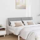 Polstret sengegavl Lysegrå 135 cm Massiv fyrretræ