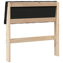 Polstret sengegavl Sort 80 cm Massiv fyrretræ