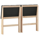 Polstret sengegavl Sort 140 cm Massiv fyrretræ