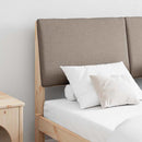Polstret sengegavl Gråbrun 140 cm Massiv fyrretræ