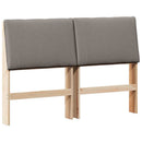 Polstret sengegavl Gråbrun 140 cm Massiv fyrretræ