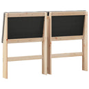 Polstret sengegavl Gråbrun 140 cm Massiv fyrretræ