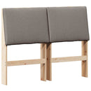Polstret sengegavl Gråbrun 135 cm Massiv fyrretræ