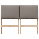 Polstret sengegavl Gråbrun 135 cm Massiv fyrretræ
