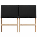 Polstret sengegavl Sort 120 cm Massiv fyrretræ