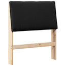 Polstret sengegavl Sort 75 cm Massiv fyrretræ
