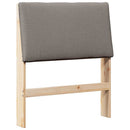 Polstret sengegavl Gråbrun 75 cm Massiv fyrretræ