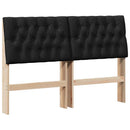 Polstret sengegavl Sort 150 cm Massiv fyrretræ
