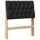 Polstret sengegavl Sort 80 cm Massiv fyrretræ