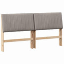 Polstret sengegavl Gråbrun 180 cm Massiv fyrretræ