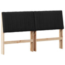 Polstret sengegavl Sort 150 cm Massiv fyrretræ