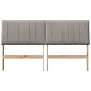 Polstret sengegavl Gråbrun 150 cm Massiv fyrretræ
