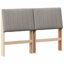Polstret sengegavl Gråbrun 140 cm Massiv fyrretræ