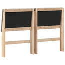 Polstret sengegavl Gråbrun 140 cm Massiv fyrretræ