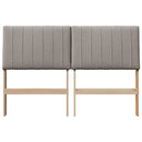 Polstret sengegavl Gråbrun 135 cm Massiv fyrretræ
