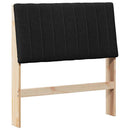 Polstret sengegavl Sort 90 cm Massiv fyrretræ